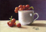 Cup Full of Grapes, colored pencil by Cynthia Streit Mazzaferro